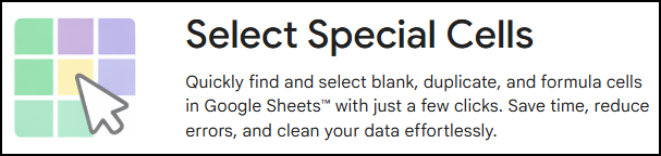 select blank cells in google sheets