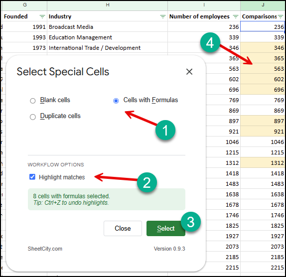 How to Find Formula Cells in Google Sheets (Step-by-Step) 5 select formula cells in google sheets